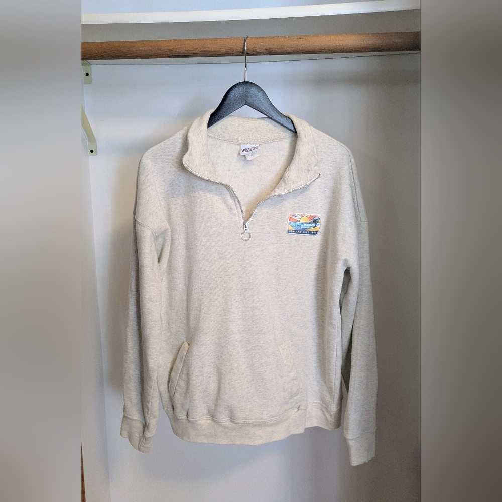 Men's Beige Quarter-Zip Sweater